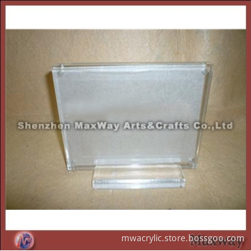 Transparent Desk Top Acrylic Photo/Picture Frame with Square Base